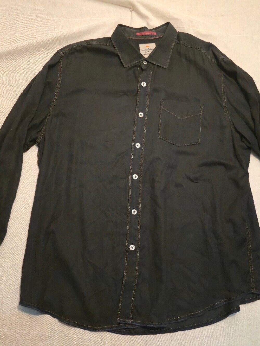 Tommy Bahama Jeans Island Crafted Black Long Sleeve Shirt XL